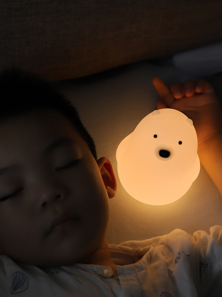 Little White Bear Pat Light Silicone Soft Light Sleep Light Night Light